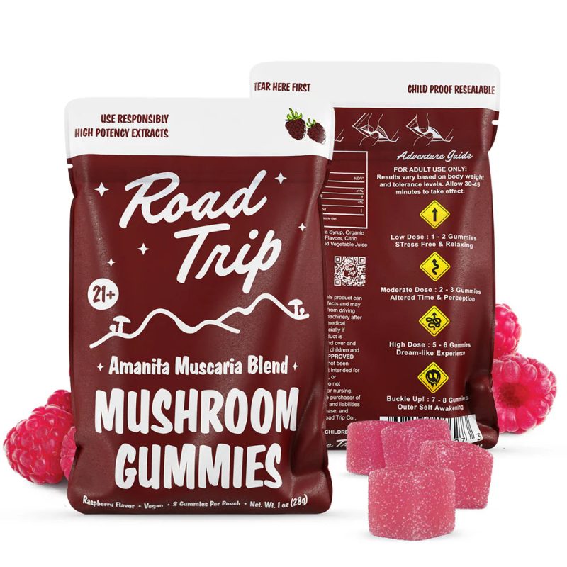 RoadTripAmanitaMuscariaMushroomGummies Raspberry00002